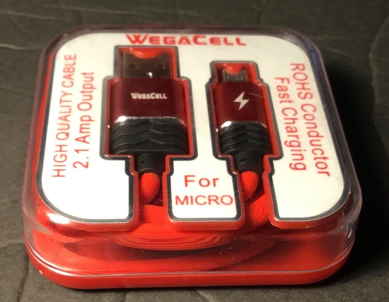WEGACELL TPE USB MICRO CHARGE DATA CABLE 3FT 4 DIFFERENT COLORS TO CHOOSE FROM