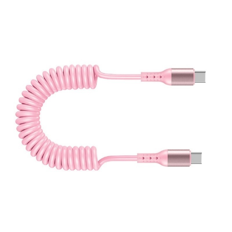 Double End Type C Data Wire Line USB Type C Spring Coiled Power Cable 6A Current gallery