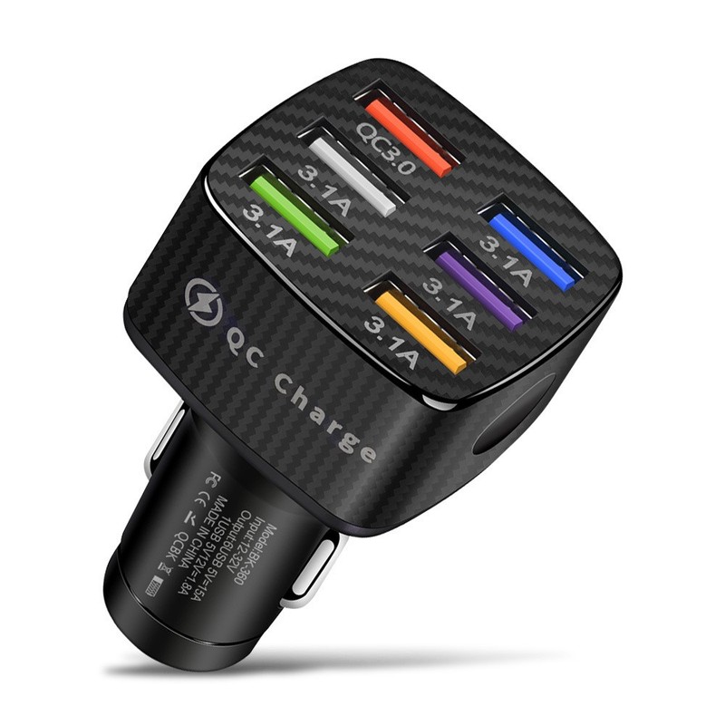 6 USB 15A QC3.0 LED Car Charger Cigarette Lighter Super Fast Charging Adapter gallery
