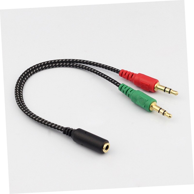 Female to 2 Male Headset Splitter Cable Computer Headphones Microphone Adapter gallery