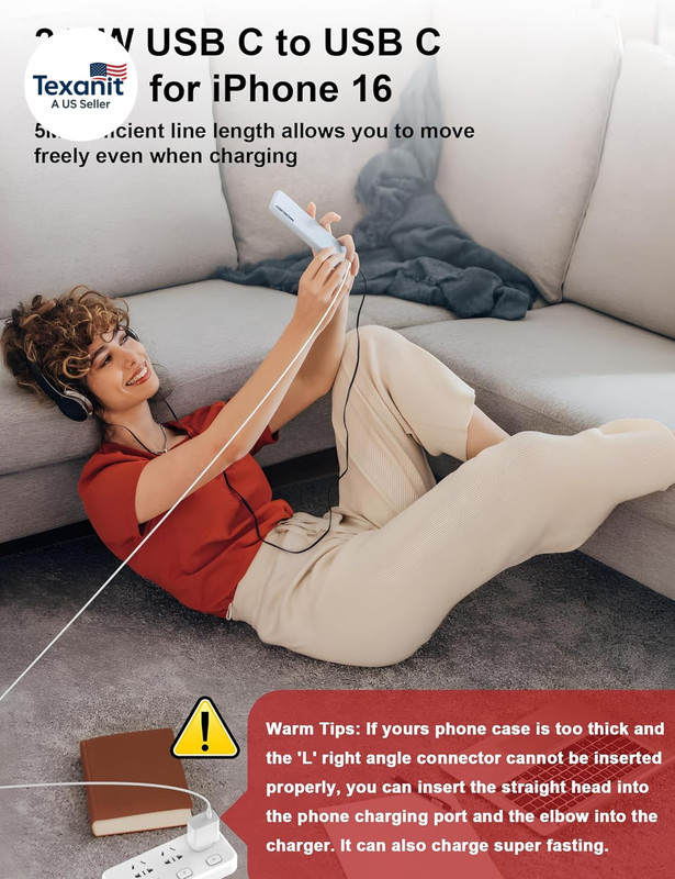 16FT USB C Cable Fast Charging 240W,Extra Long USB C to USB C Cable 16 Foot Type gallery