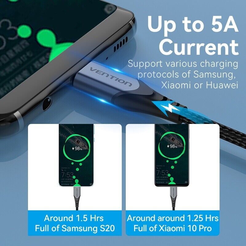 USB Type C Cable 3.1A Fast Charging Charger Nylon Braided Fr Samsung S22 S21 S20 gallery