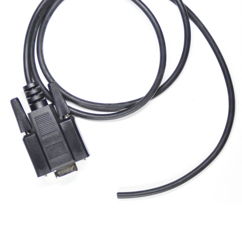 24in Serial Cable DB9 Female to Wires – 3-wire RX TX GND + Shield DB9F