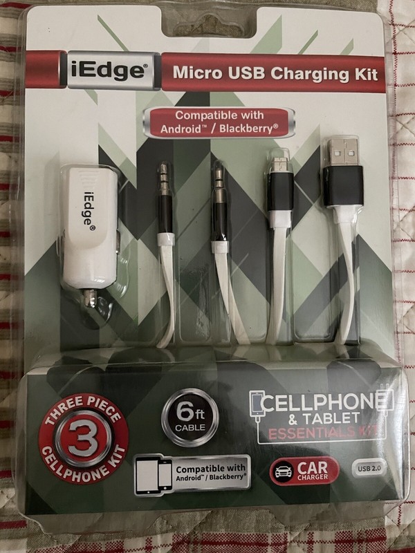 iEdge Micro USB Charging Kit, 6 foot Cable NEW