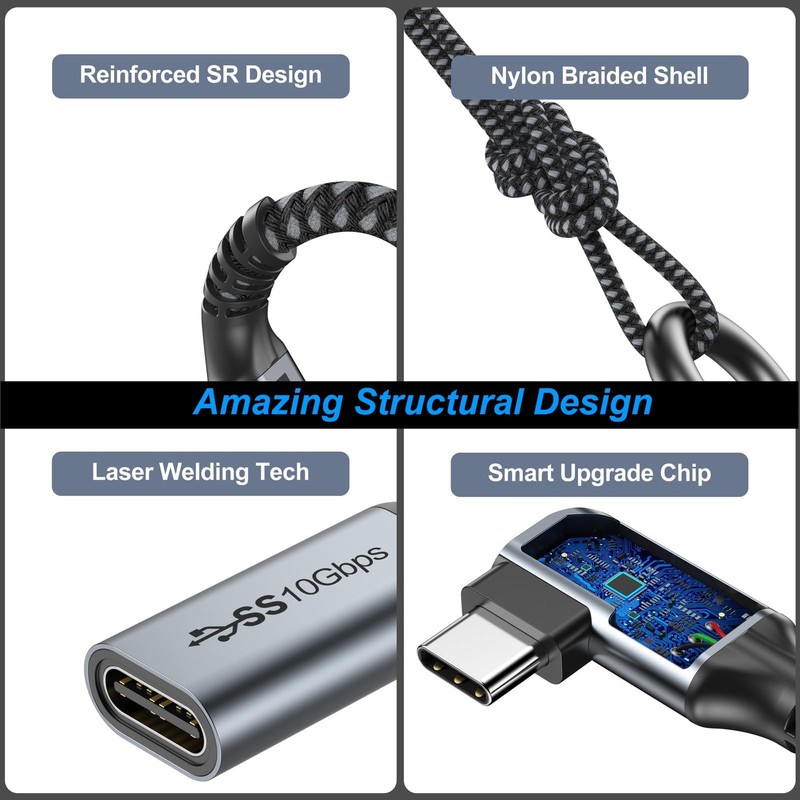 URELEGAN USB C Extension Cable 5-Pack, 6FT USB C Extender Cable, USBC 100W Ch... gallery