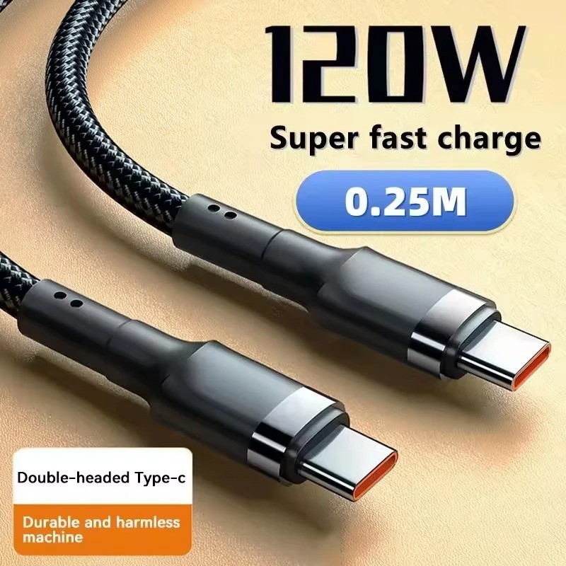 120W USB C Fast Charging Cable PD Type C to Type C for Samsung iPhone Xiaomi
