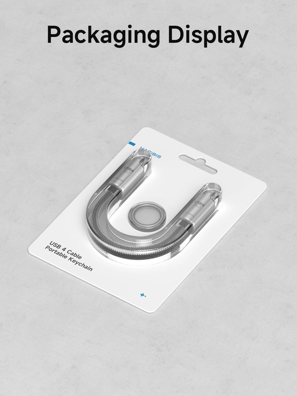 USB4 Cable Portable Keychain 0.5ft 80Gbps 240W Type C Video Data Sync Cord gallery