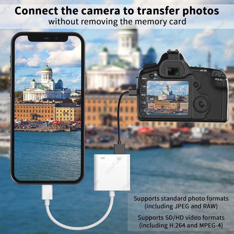 OTG USB Adapter with Charging Port for iPhone USB Camera Card Reader Flash Drive gallery