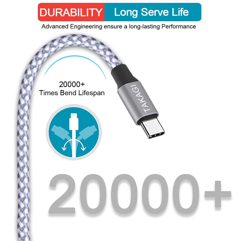USB C to USB C Cable,Type C Charger Fast Charging Cable 60W 3Ft 3Pack Nylon Brai gallery