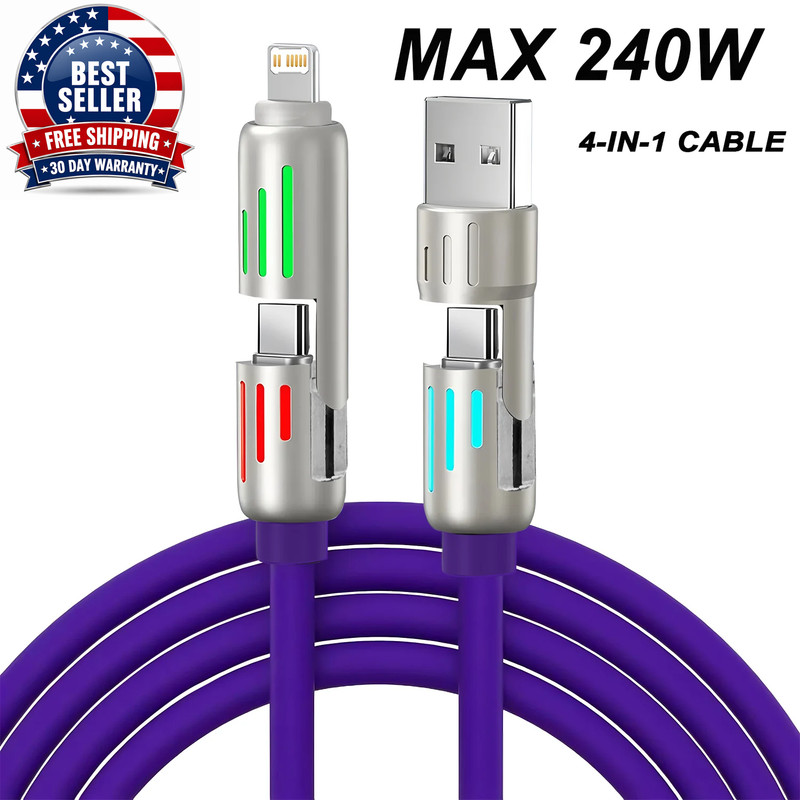 1/2/3Pcs 4-IN-1 240W USB Type C to USB C Cable PD Fast Charger Wire for Iphone 1 gallery