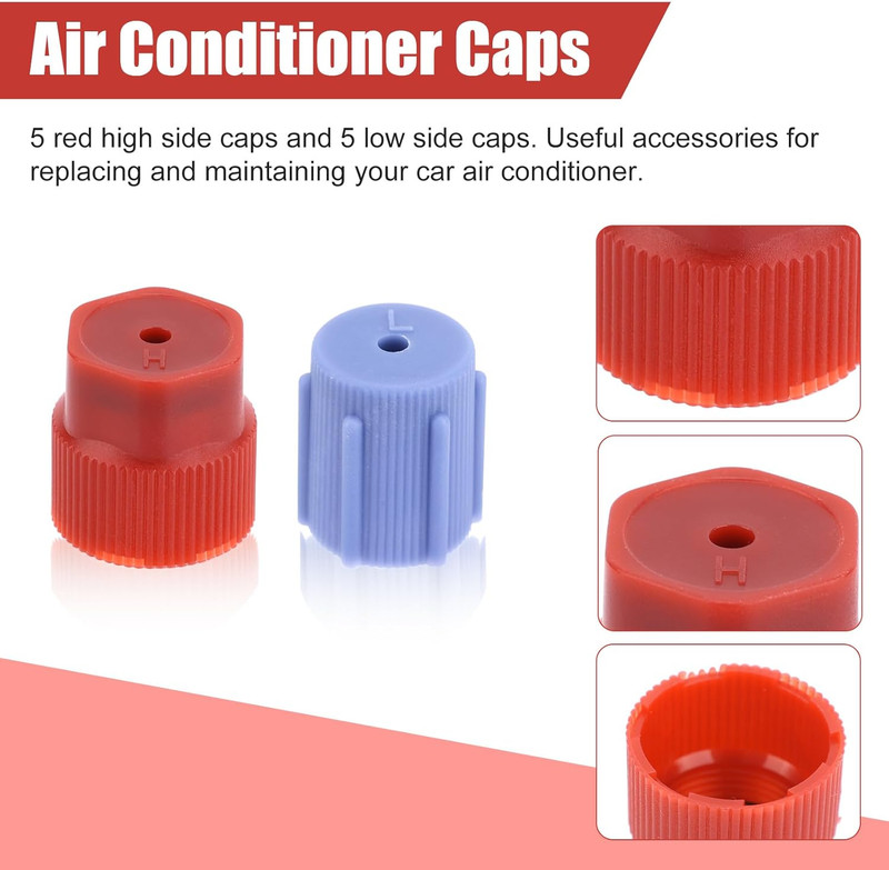 10Pcs Ac Charging Port Caps, 13Mm & 16Mm AC System Service Valve Cap Leak-Proof gallery