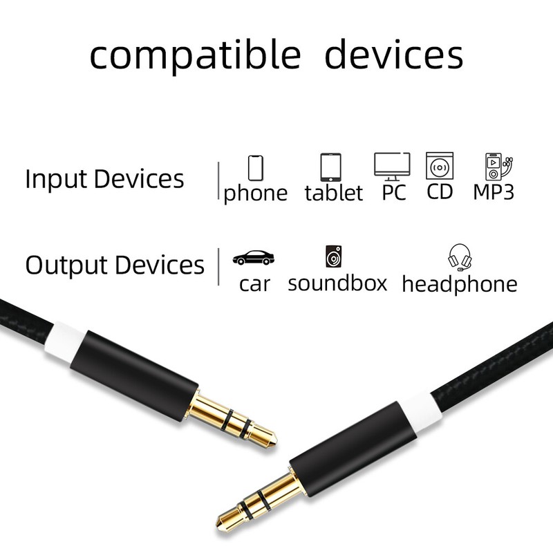AUX Cable Male to Male 3.5mm Jack 1m Audio cable Auxillary Cord For Car Stereo gallery