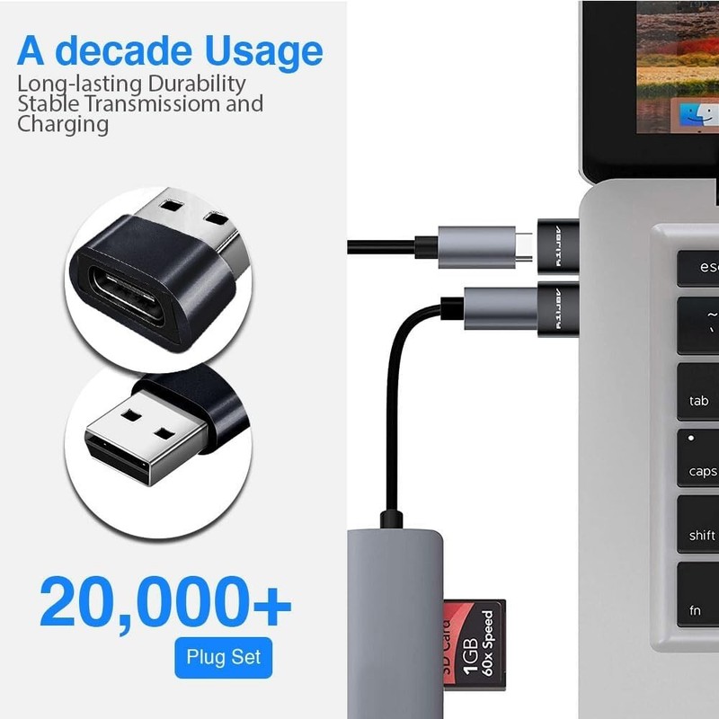 USB C Female to USB Male Adapter Type C to USB USB-C to A Converter- 3Pk, Black gallery