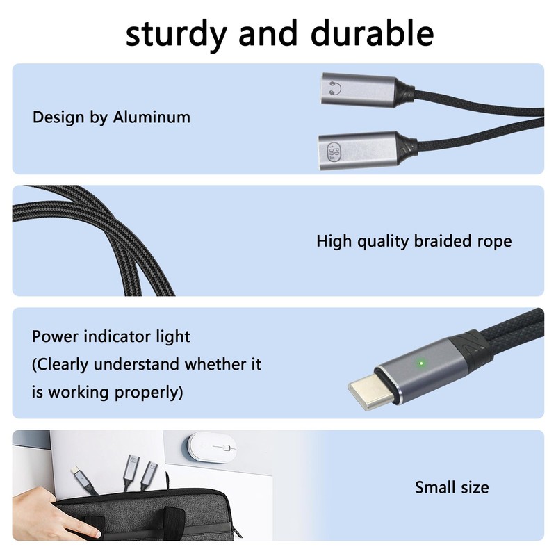 USB Splitter 2 in 1, to Dual USB Adapter with PD 100W Fast Charging & Hi-Fi A... gallery