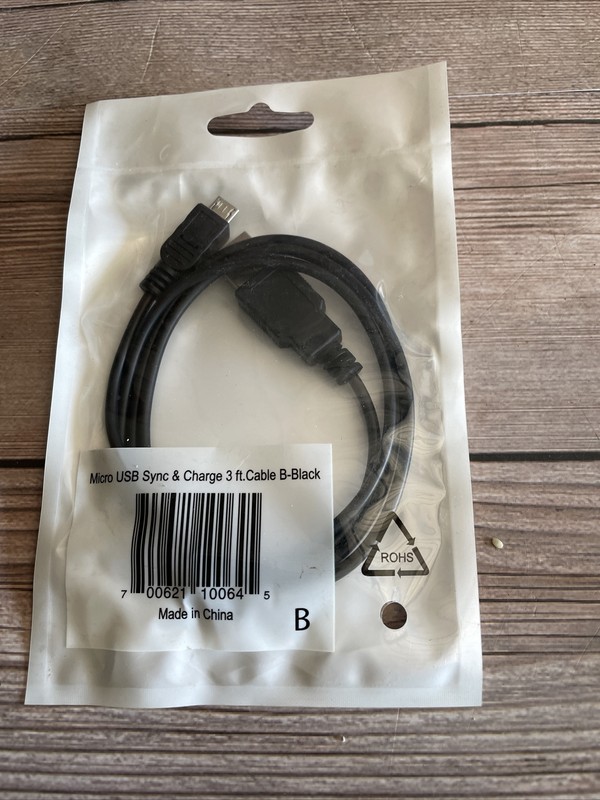 Micro USB Sync & Charger 3ft Cable B-Black