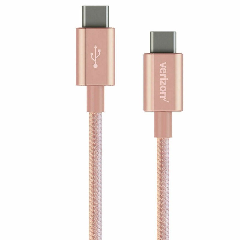 Original Verizon Pink 4FT Braided USB Type-C to USB-C Charge Data Cable