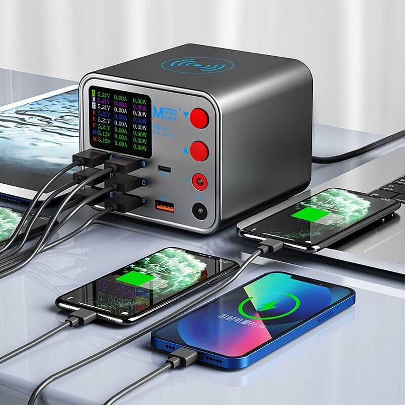 MaAnt 8-port Charger LCD Digital Display Short Circuit Detection Fast Charge