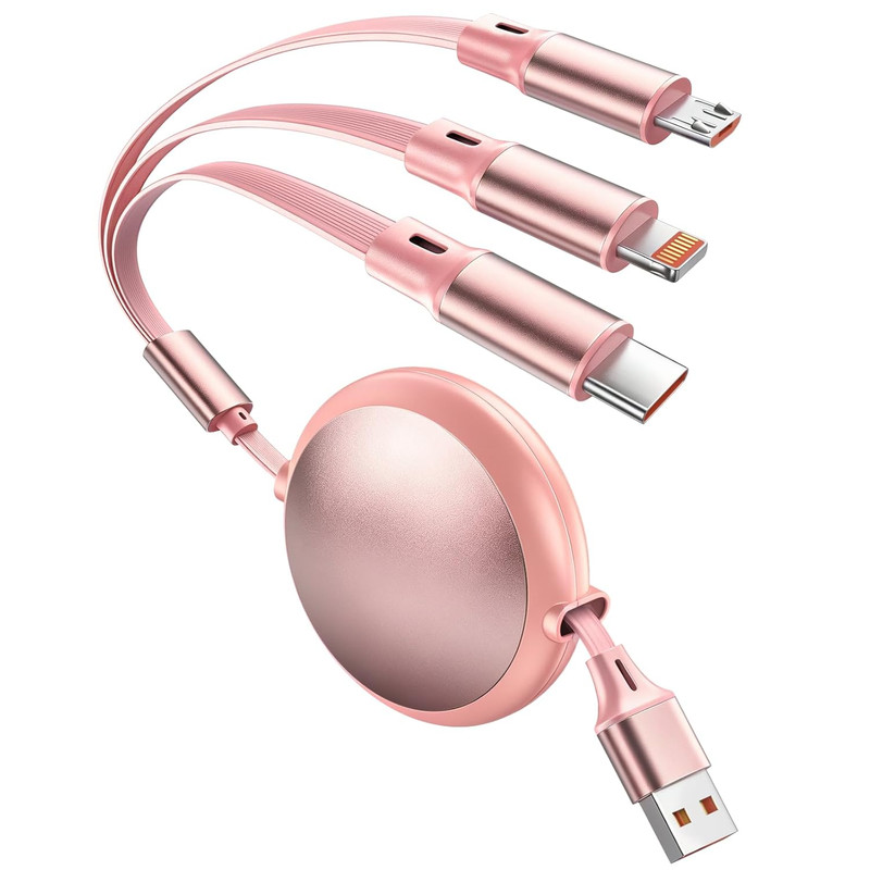 3-In-1 Multi Charging Cable, Retractable Phone Charger Cord for Car | Retractabl