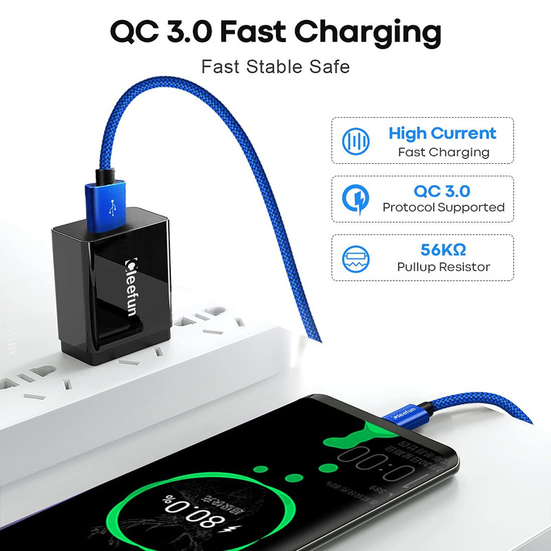 CLEEFUN Long USB C Cable 20Ft, USB to USB-C Charging Cable - 20 Foot Type C gallery
