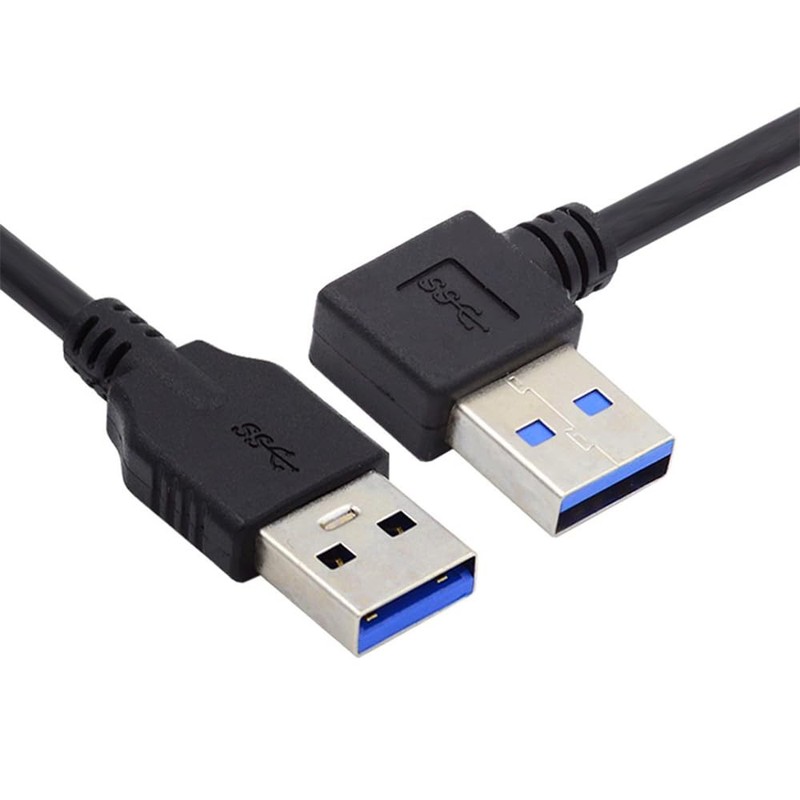 90 Degree Right Angled USB 3.0 Type A Male To Straight Male Data Cable 40cm