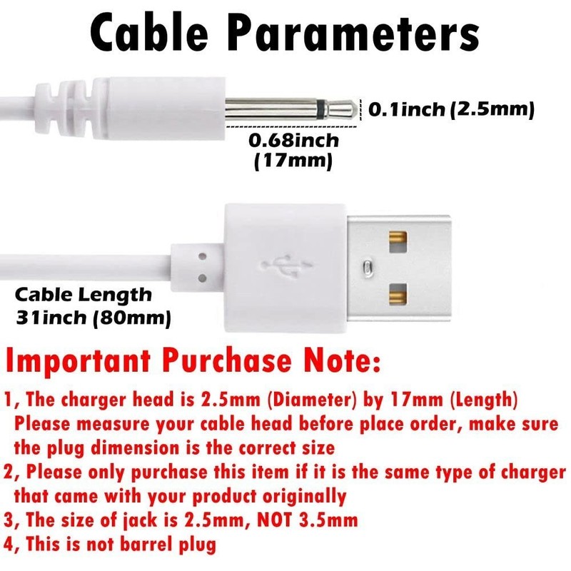 Durable 2.7ft USB to DC 2.5mm Charging Cables for Laptops & Power Banks gallery