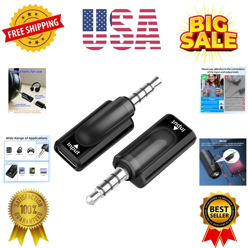 USB C to 3.5mm Audio Adapter, Type C Female to 1/8 “TRRS Male Headphone Jack …