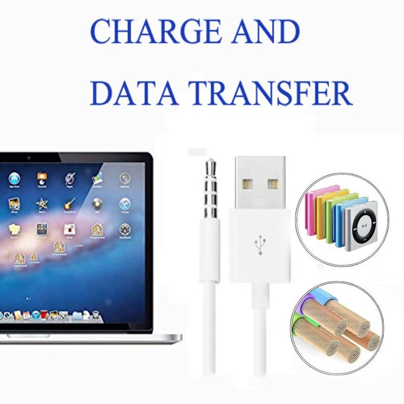 USB Date Cable for iPod Shuffle Charger Cable,(2-Pack) 3.5mm Jack/Plug to USB... gallery