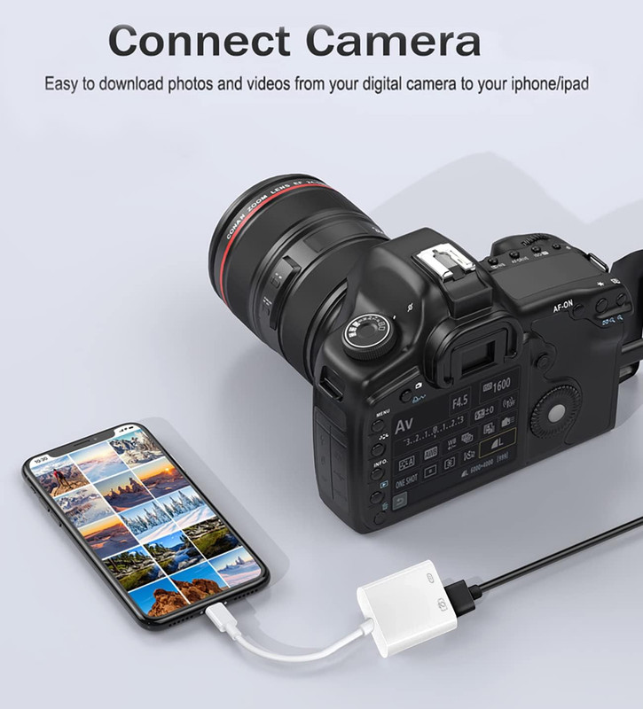 Lightning to USB Camera Adapter with Charging Port, Apple Mfi Certified OTG D... gallery