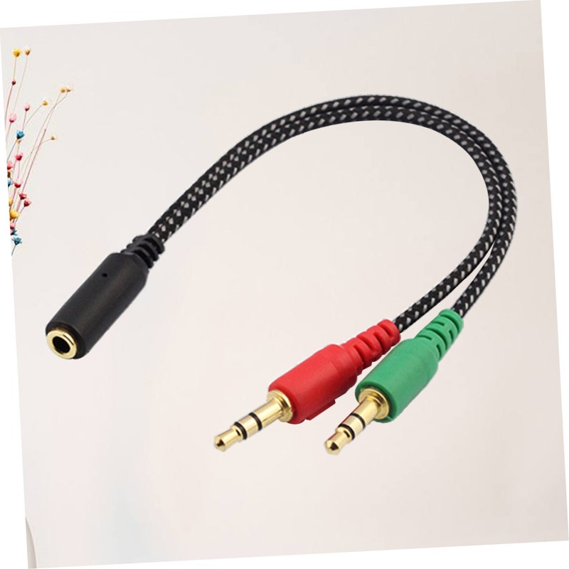 Female to 2 Male Headset Splitter Cable Computer Headphones Microphone Adapter gallery