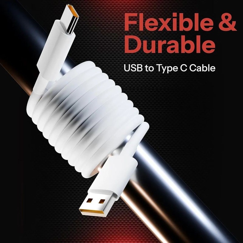 7X 80W SuperVooc/Dart USB to Type C, Fast Charging Cable Compatible for Realme