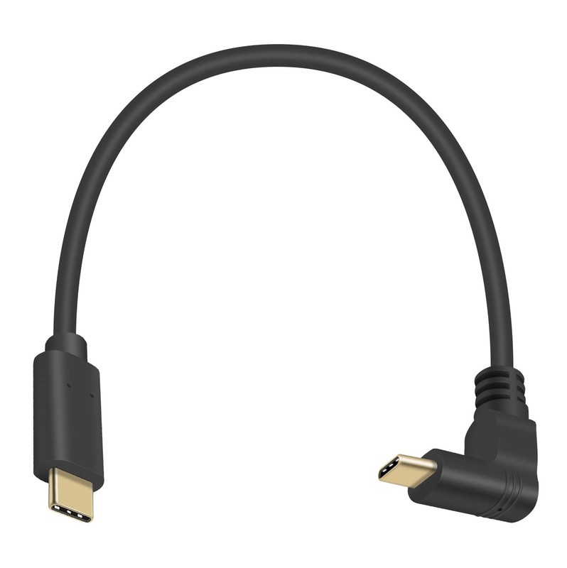 1FT Short USB C to Type C Cable 90 Degree Up Down Angled 5V/3A Fast Charge