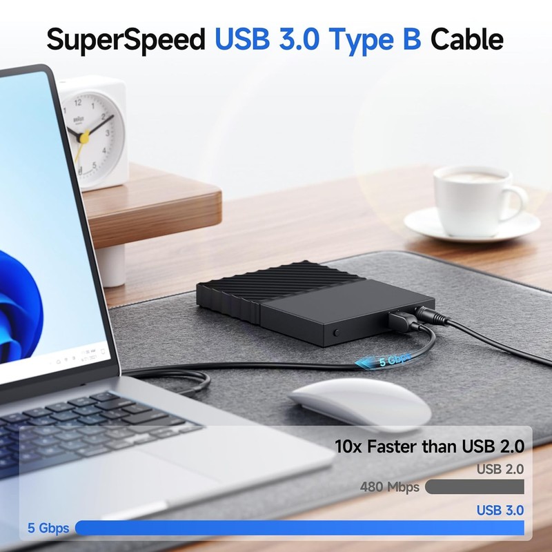 USB C to USB B 3.0 Cable - 3.3ft, USBB to USBC Cable with Type-B 3.0 Connector, gallery