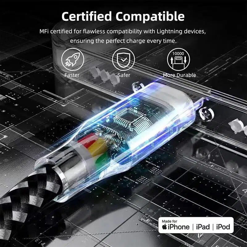 Braided USB Cable For iPhone 5 6 7 8 11 12 XR X Lot Fast Charger Charging Cord gallery