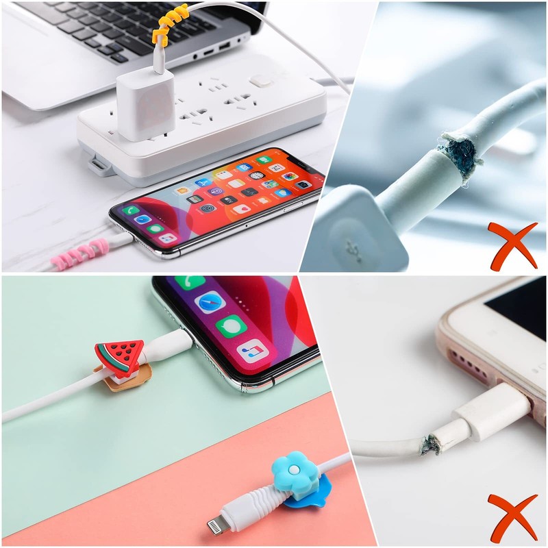 Phone Charging Cable Protectors Cute Cord Saver USB Charger Various 40 Pack gallery