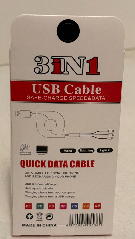 3 in 1 Fast USB Charging Cable Universal Multi Function Cell Phone Charger Cord gallery
