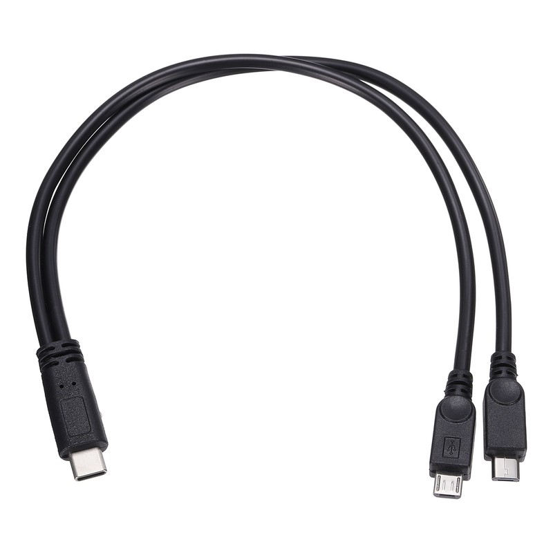 Type C Male to Micro USB Male 2 in 1 Splitter 11.8″