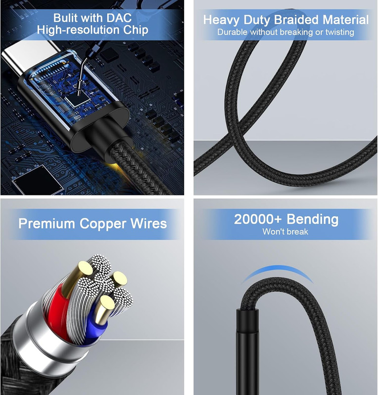 USB C to 3.5Mm Audio Jack Cable for Galaxy A17/A16/A36/A56/A26/S26/S25 Edge/S24 gallery