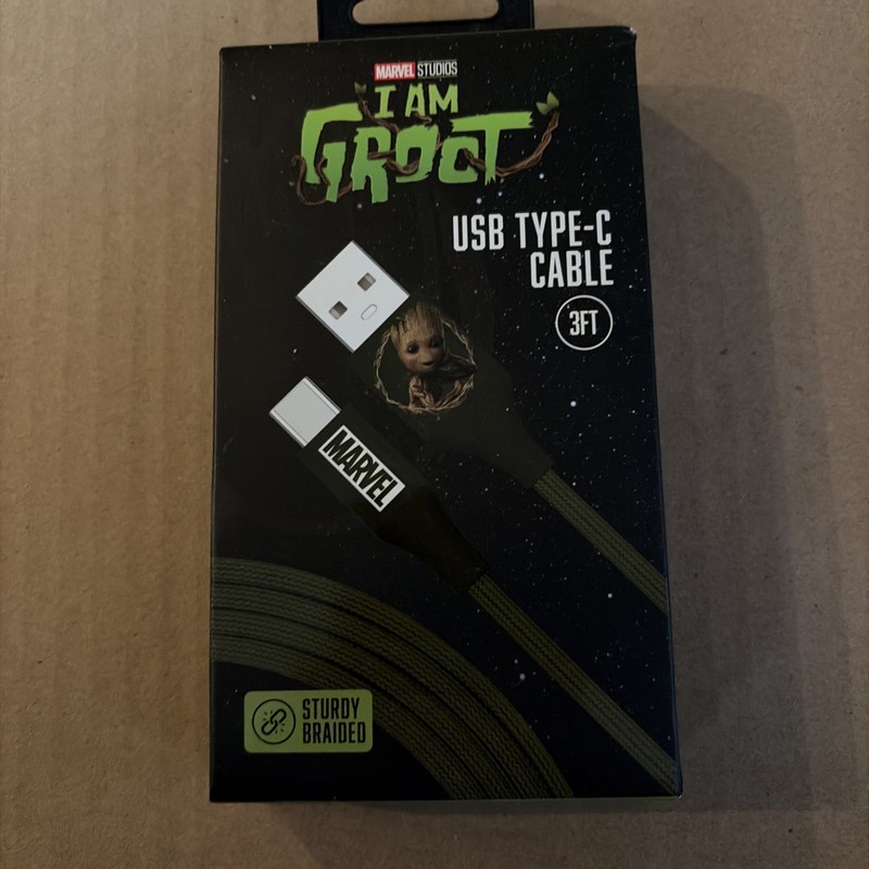 Marvel Studio I Am Groot USB Type-C Cable (3ft)