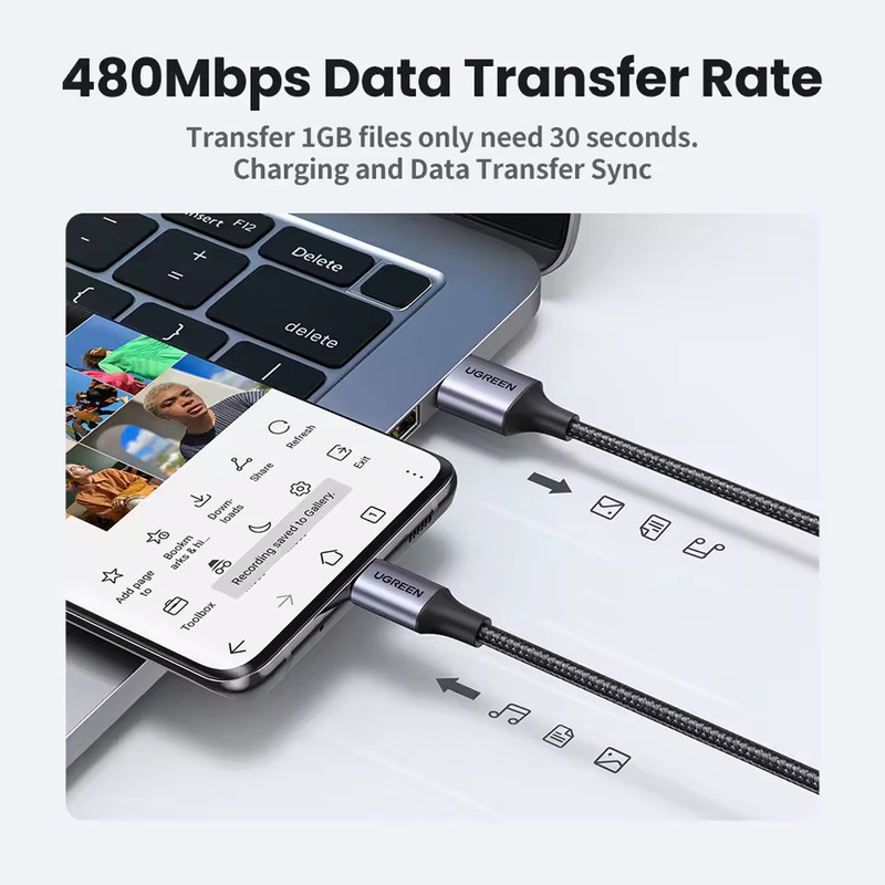 UGREEN Cable USBC to USB For Any TypeC Phone Google Phone Samsung LG Fast Charge gallery