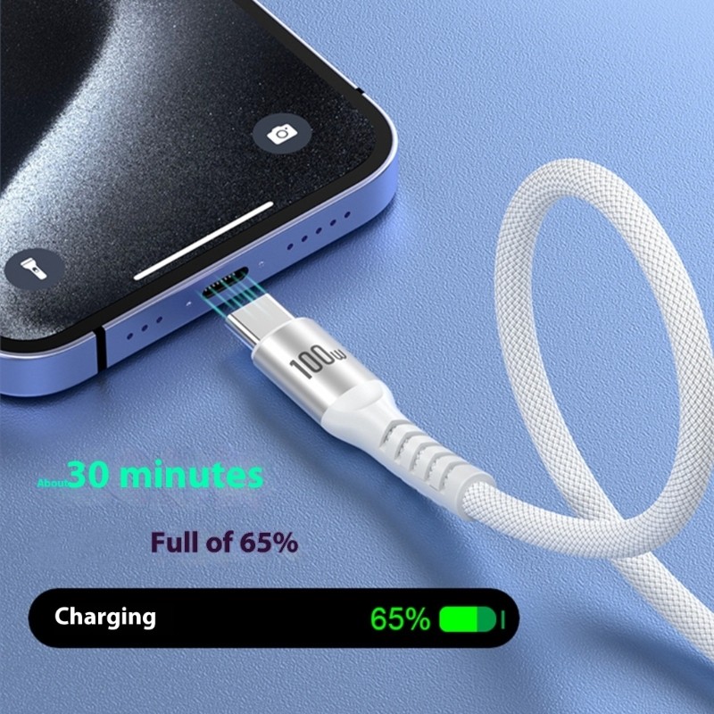 USB C Fast Charging Cable 100W Power Cord Line Support 480Mbps Data Transfer gallery