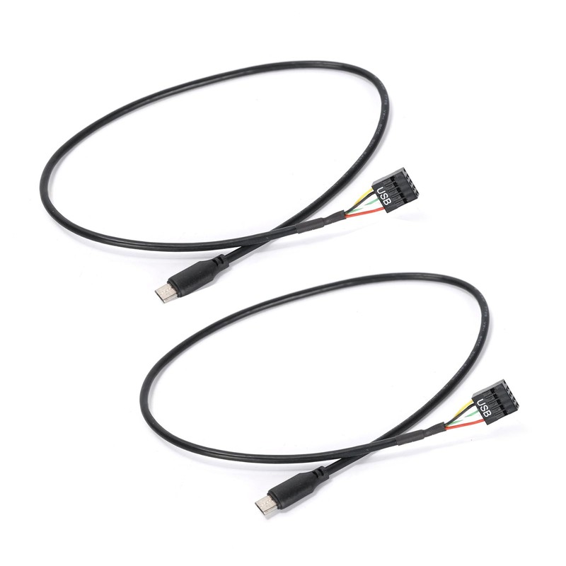2 PCS USB 9Pin to Mini TypeC Data Cable Double Shielded Motherboard Graphics