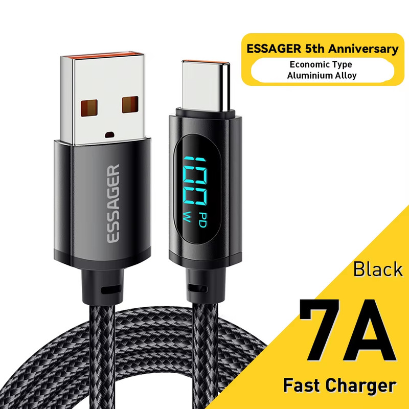 USB Type C To USB C Cable 100W/5A PD Fast Charging Charger Wire Cord For Macbook