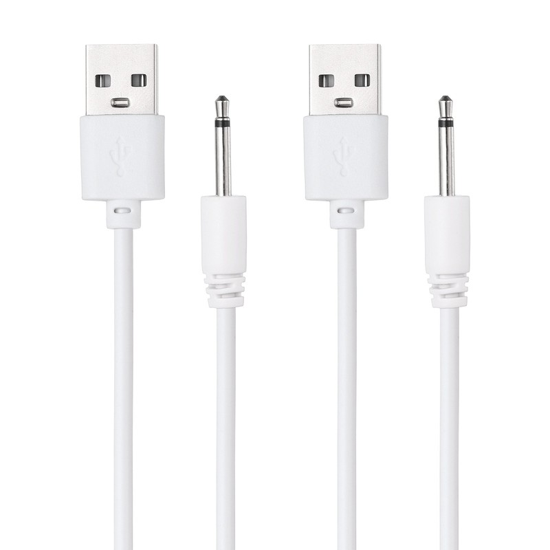 2Pcs 2.6FT DC Charging Cable, USB to DC Power Cable 2.5mm l 15mm, White