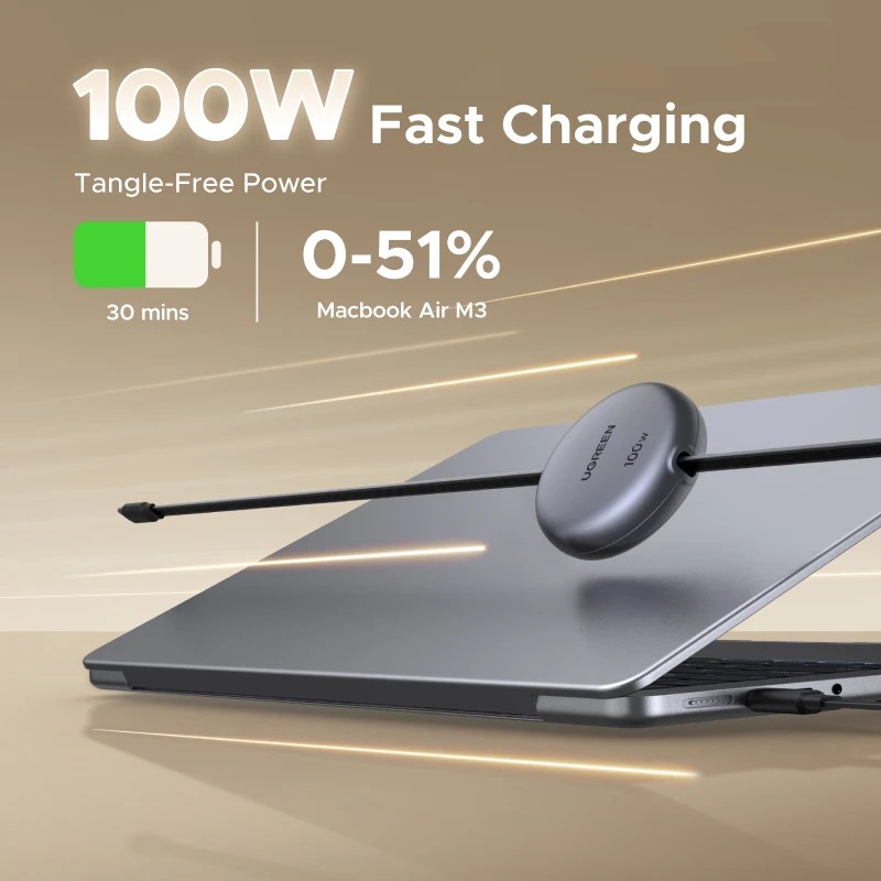 UGREEN Retractable 100W USB-C Fast Charger Cable for MacBook iPhone Samsung gallery