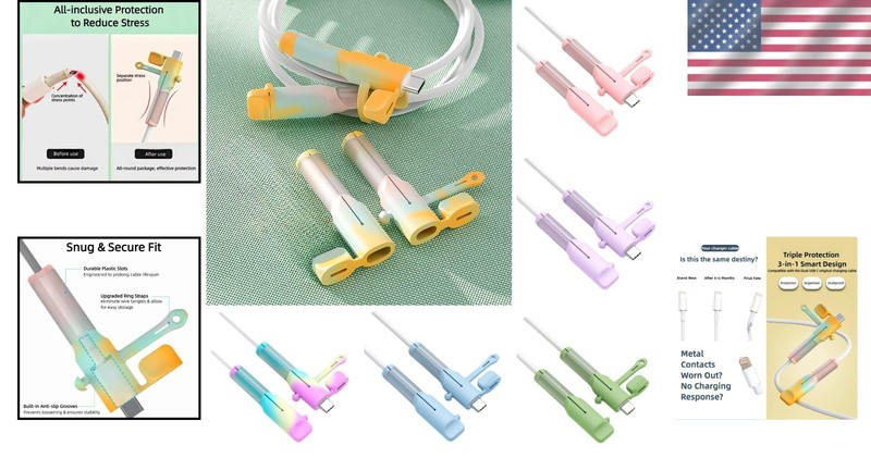 6-in-1 USB C Cable Protector Bundle - 6 Sets, 12pcs gallery