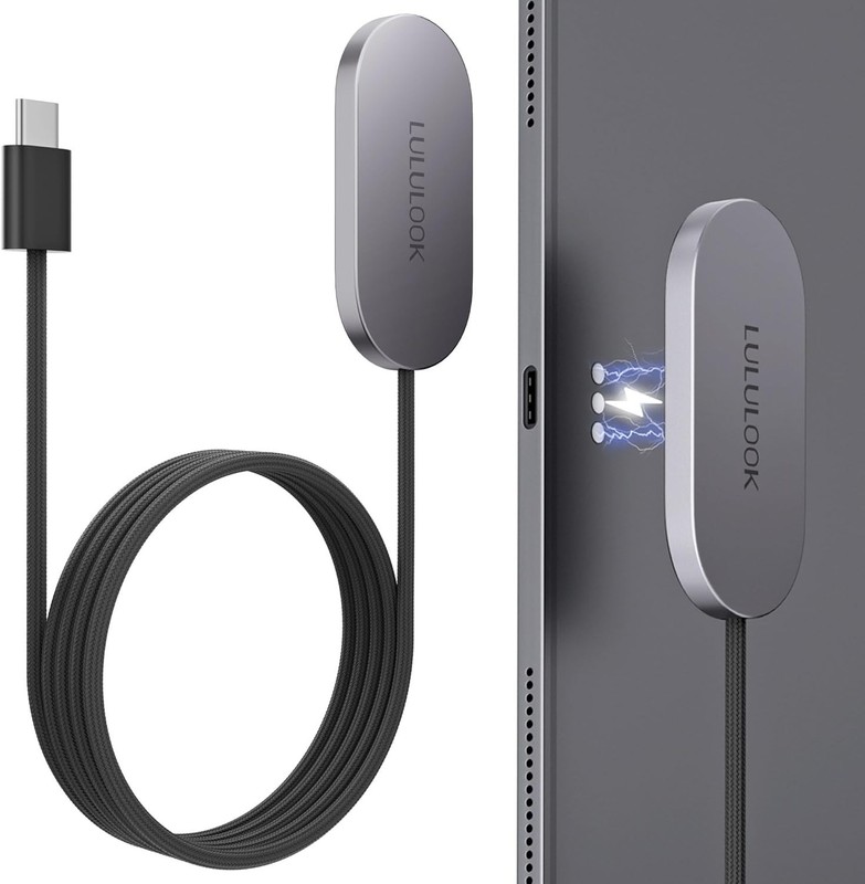Magnetic Wireless Charger Cord for iPad Pro 13″ M5 / M4 ONLY, 35W Aluminum Al.