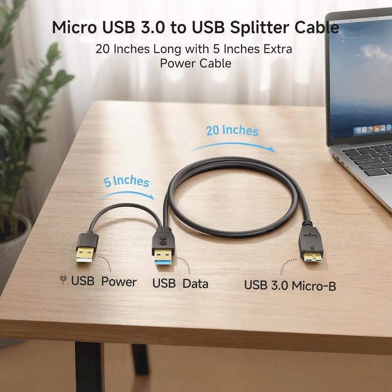 Cable Matters Micro USB 3.0 Dual USB Y Splitter Cable gallery