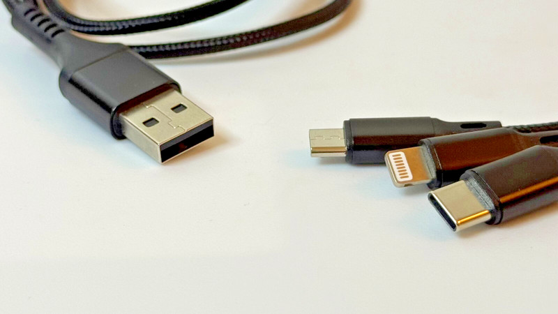 3-in-1 8ft Charging Cable – USB-C, Micro USB & iOS Compatible – Fast Charger BLK gallery