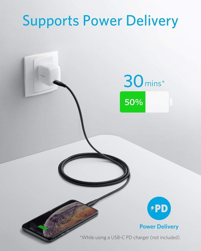 PD Cable 10ft USB-C to iPhone Fast Charger Power Cord Long for Cell Phones gallery