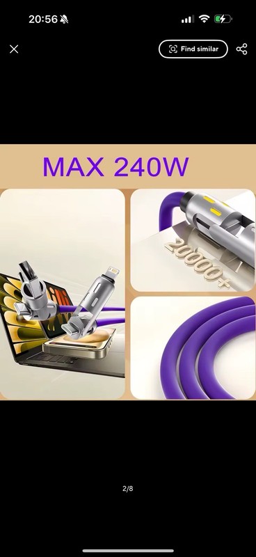 4-in-1 USB C Cable 240W 4FT for Apple Cable Fast Charging 480Mbps Data Sync gallery